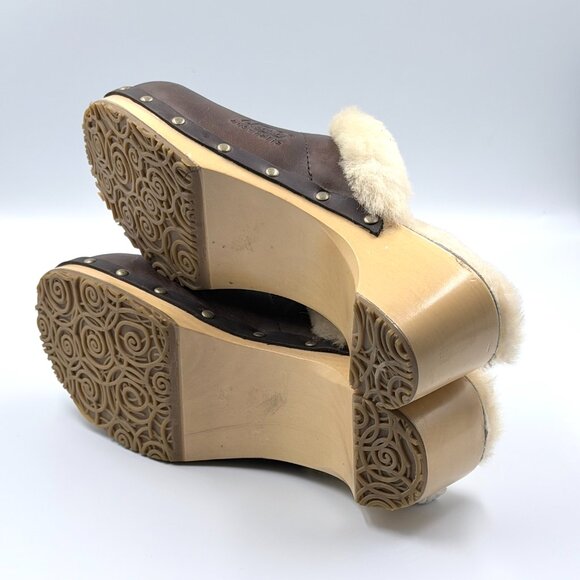 Sz 9 - Ugg Australia Kalie Leather Stud Sheepskin Clogs - Picture 8 of 10